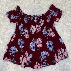 Kendall & Kylie Off the Shoulder Floral Top